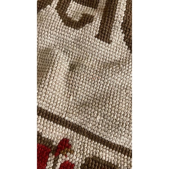 Vintage Handmade Hooked Rag Rug Style Welcome Rug Extra Large 35” X 26” - Picture 4 of 5